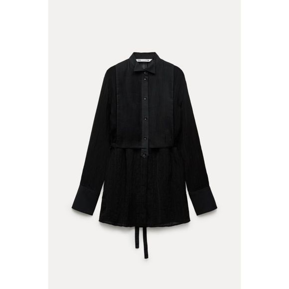 ZARA PLEATED YOKE SHIRT ZW COLLECTION - Picture 6 of 13